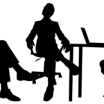 A group of professionals conducting an interview in a modern office setting, with one candidate being interviewed by a panel of interviewers. The image conveys a formal and professional atmosphere, highlighting the interview process at Concentric Advisors.